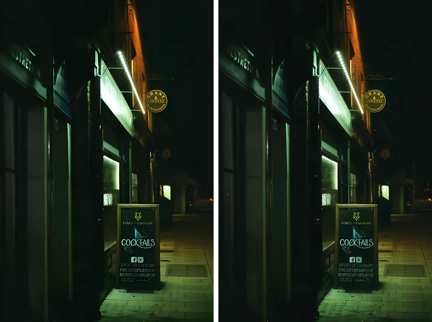The same photo with natural enhance and with deep enhance